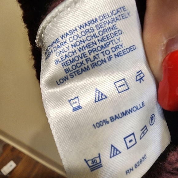 Land's End Drifter Burgundy Men's quarter zip 100% cotton Sweater size S - Picture 8 of 9